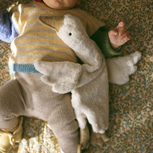 Cuddly animal Goose small / white